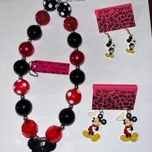 BETSEY JOHNSON NECKLACE EARRING LOT NEW